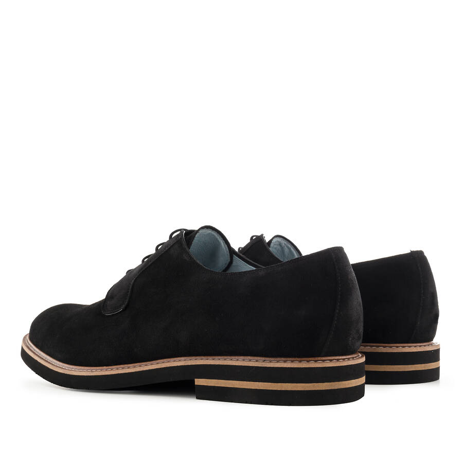 Oxford Shoes in Black Split Leather 