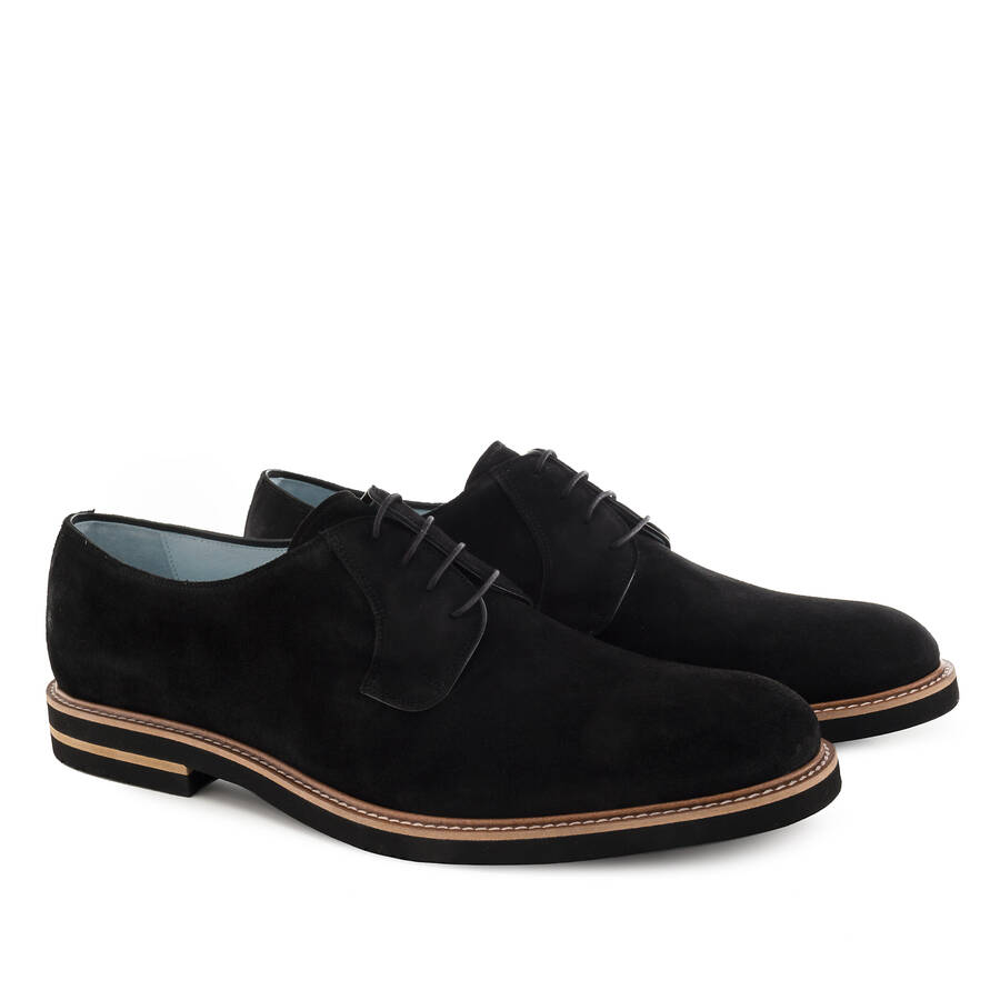 Oxford Shoes in Black Split Leather 