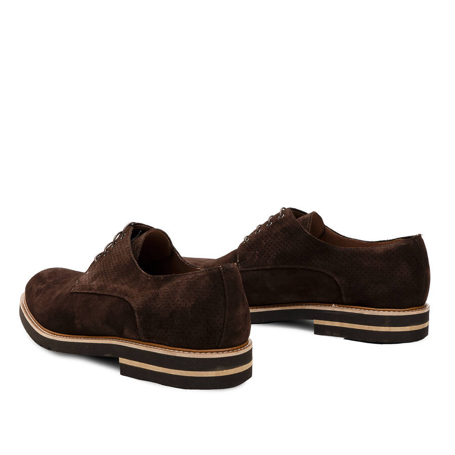 Men's Oxford Shoes in Brown Split Leather 