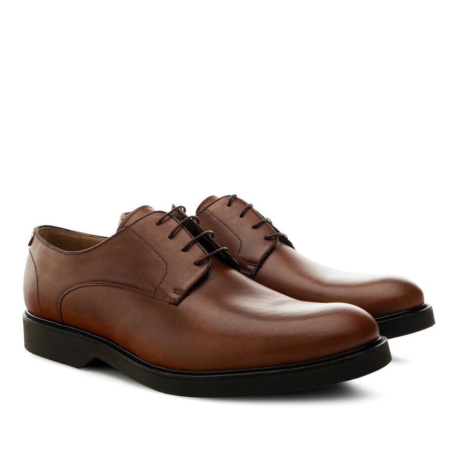 Men's Oxford Shoes in Mahogany Leather 