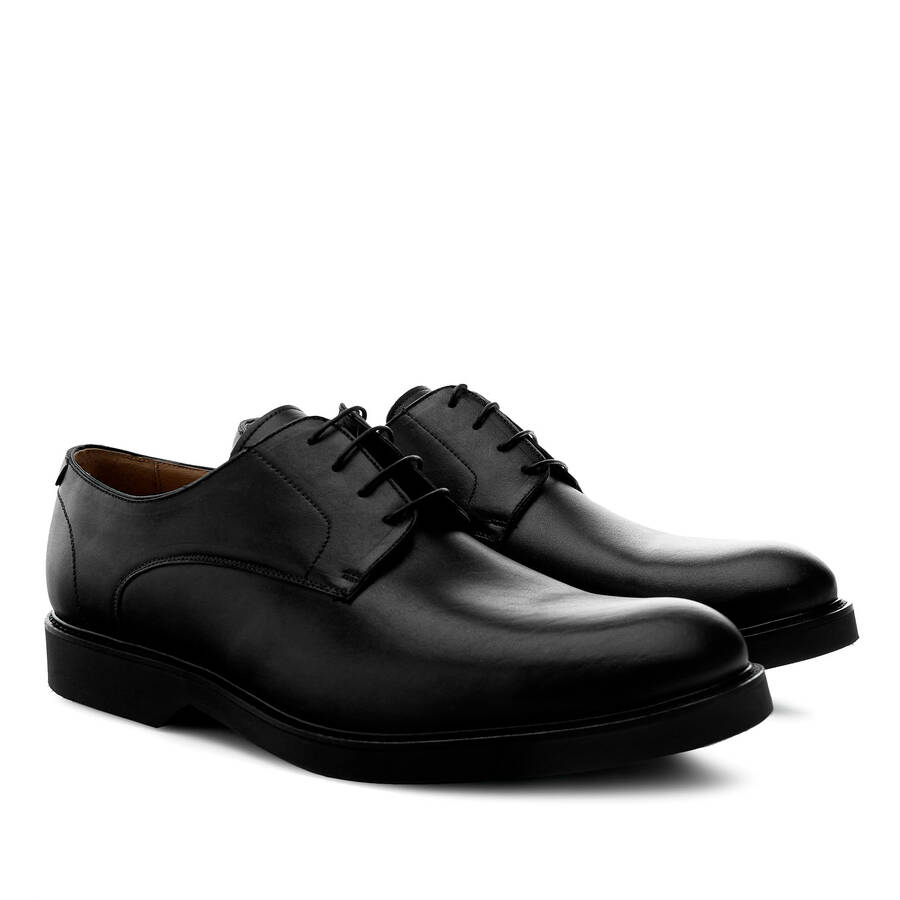 Men's Oxford Shoes in Black Leather 