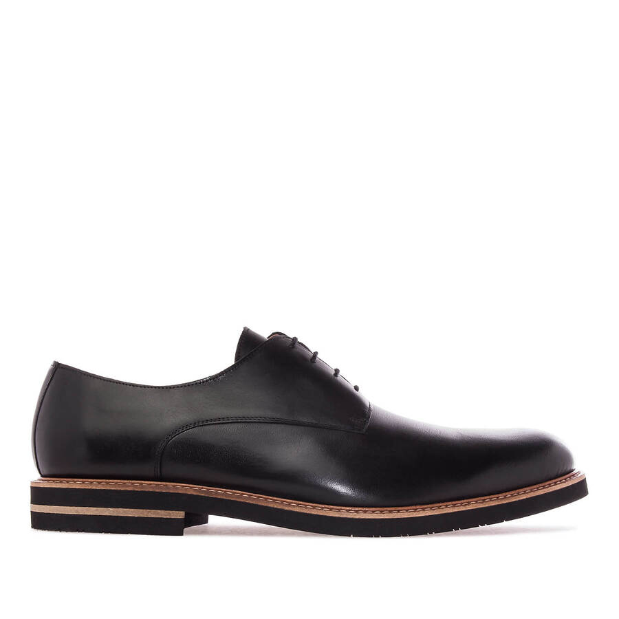 Men's Shoes in Black Leather 