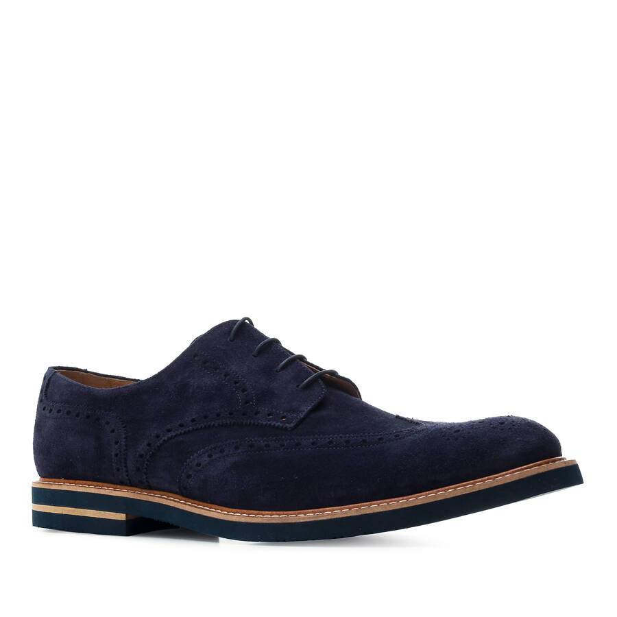 Chaussures Style Oxford cuir suéde Bleu Marine 