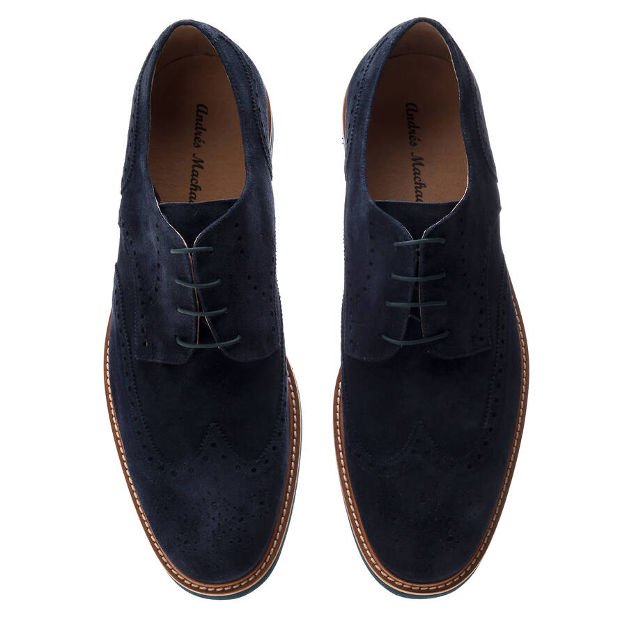 Chaussures Style Oxford cuir suéde Bleu Marine 