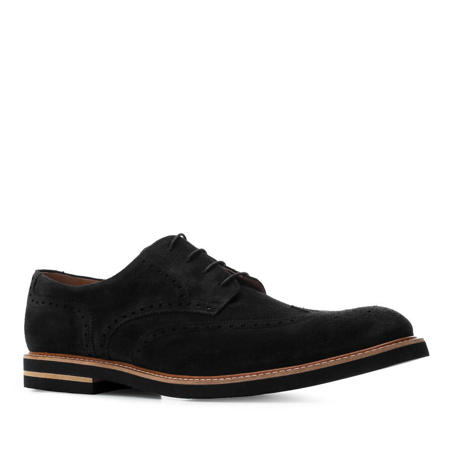 Oxford Shoes in Black genuine Split Leather 