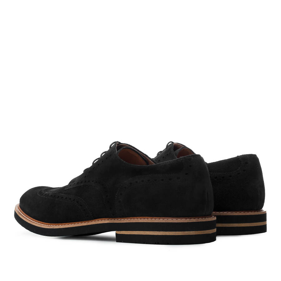 Oxford Shoes in Black genuine Split Leather 