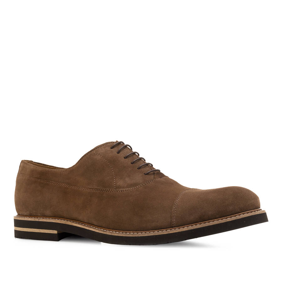 Oxford Shoes in Brown Split Leather 