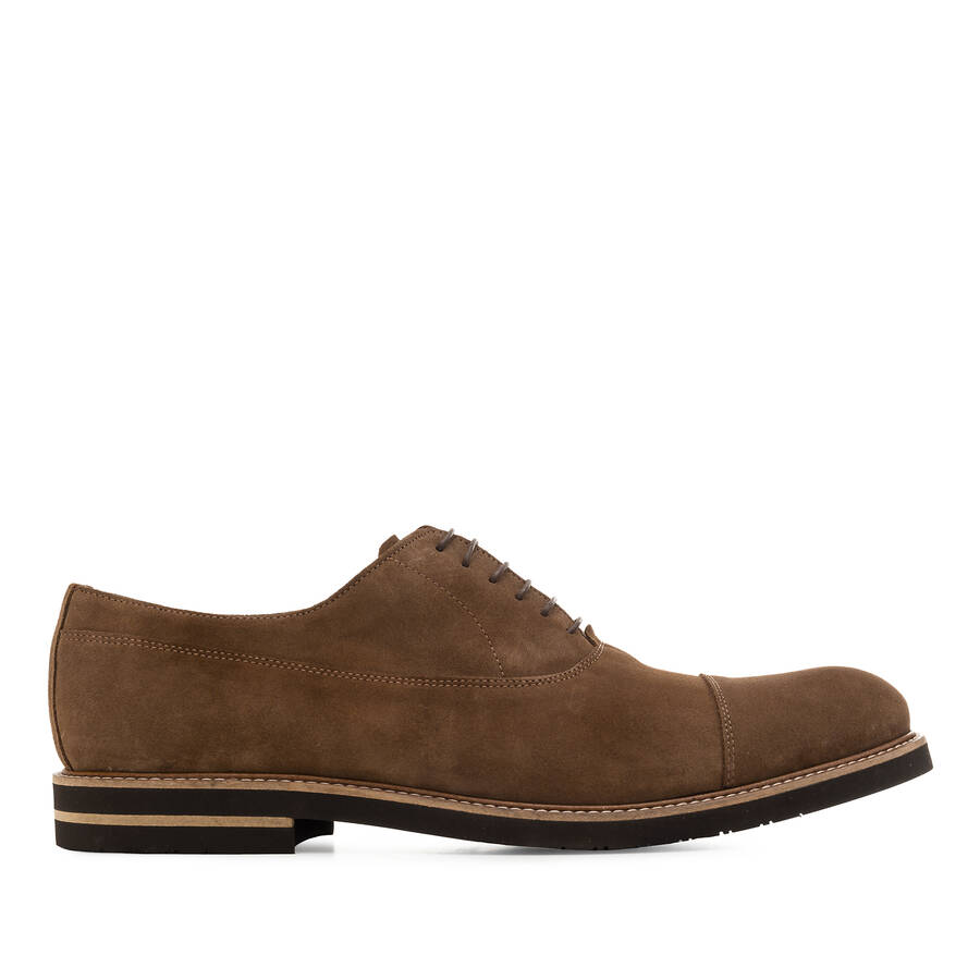 Oxford Shoes in Brown Split Leather 