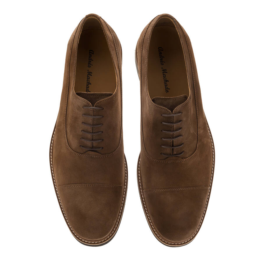 Oxford Shoes in Brown Split Leather 