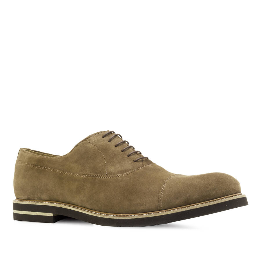 Oxford Shoes in Beige Split Leather 