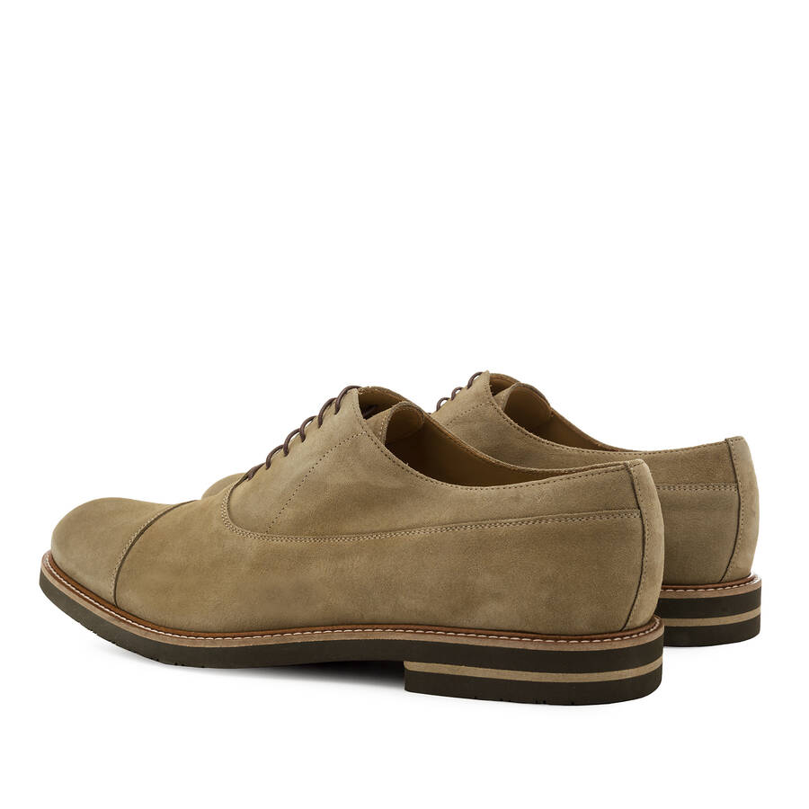 Oxford Shoes in Beige Split Leather 