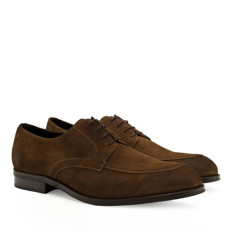 Men's Bluchers in Brush Off Oak Brown Split Leather 