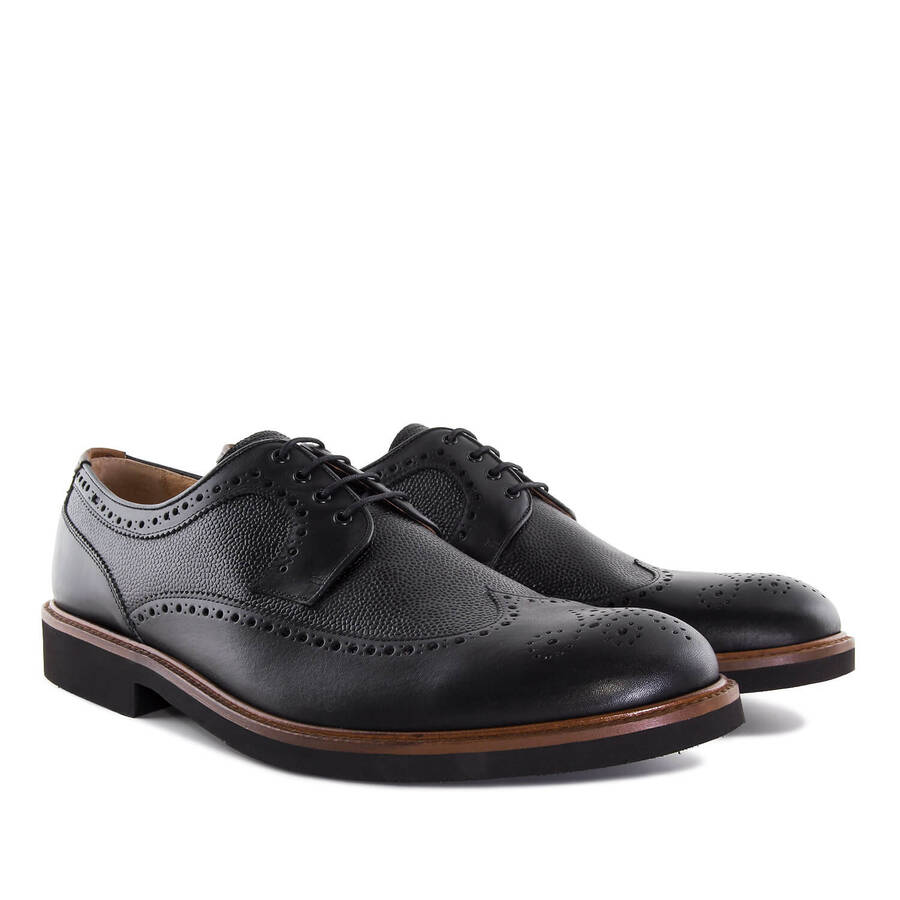 Oxford Shoes in Black Leather 