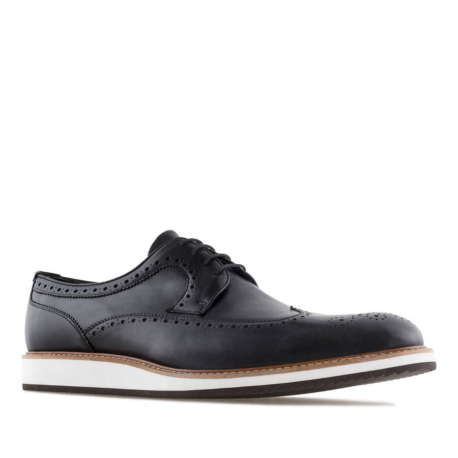 Herrenschuhe im Oxfordstil aus schwarzem Leder - MADE in SPAIN - 