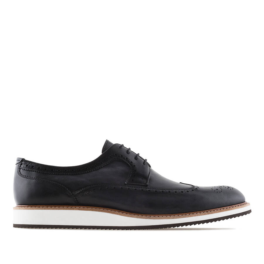 Herrenschuhe im Oxfordstil aus schwarzem Leder - MADE in SPAIN - 