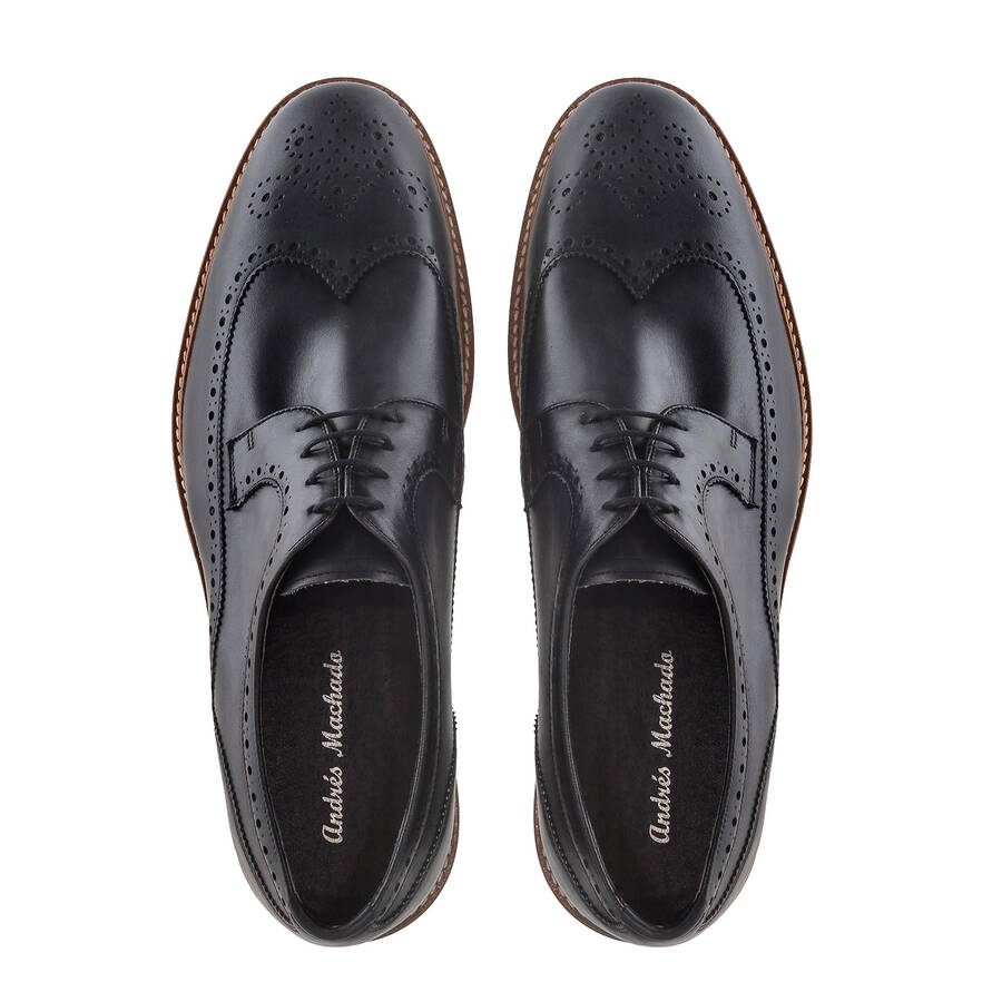 Herrenschuhe im Oxfordstil aus schwarzem Leder - MADE in SPAIN - 