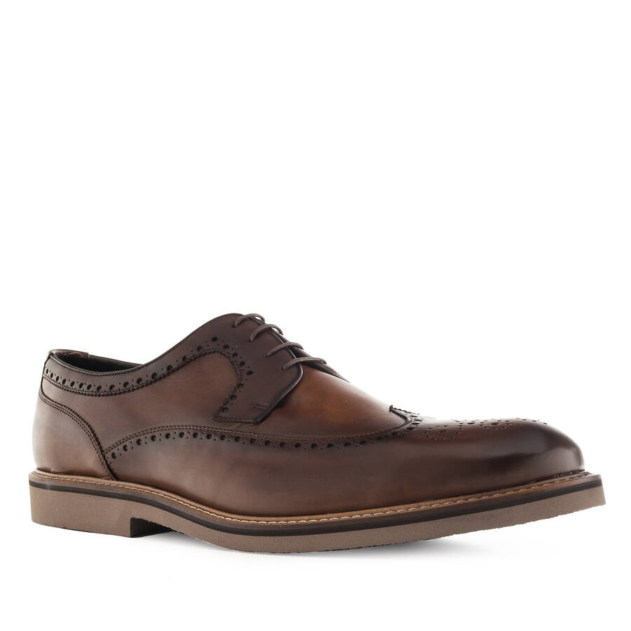 Oxford style Shoes in Brown Leather 