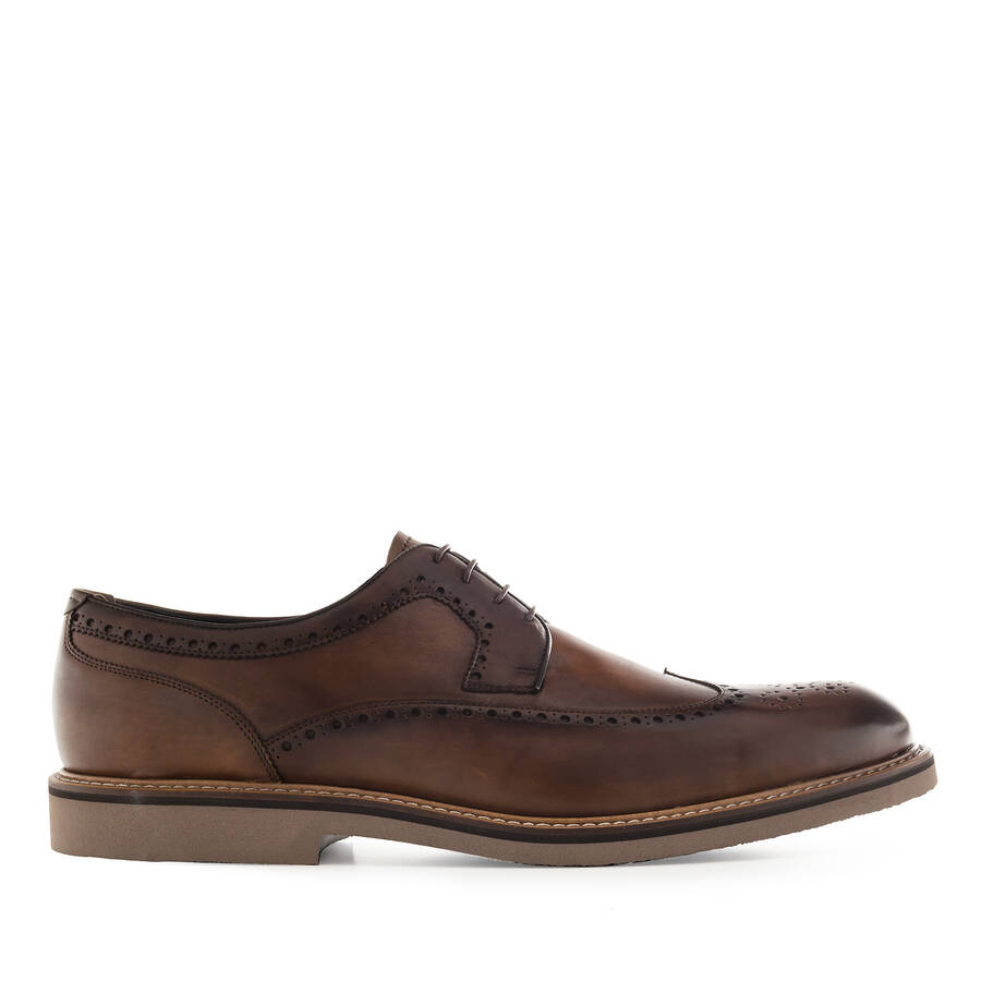 Oxford style Shoes in Brown Leather 