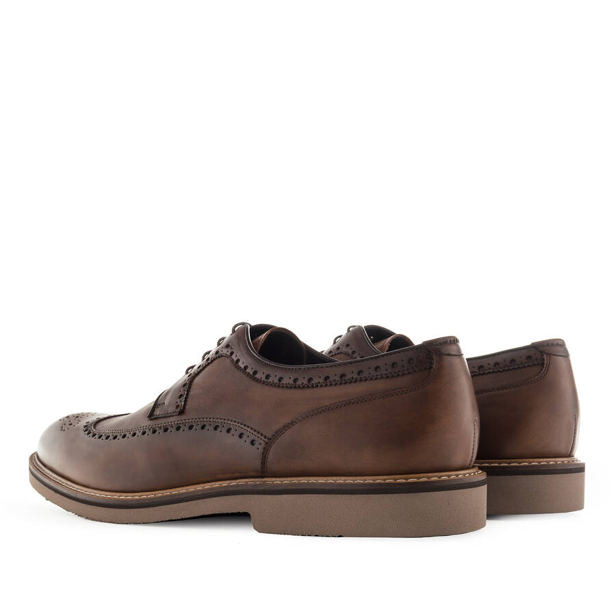 Oxford style Shoes in Brown Leather 