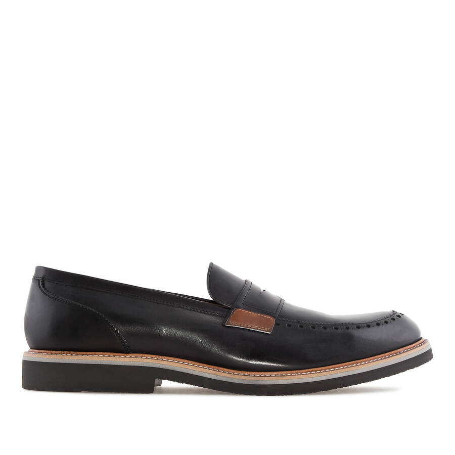 Men's Moccasins in Black Leather 