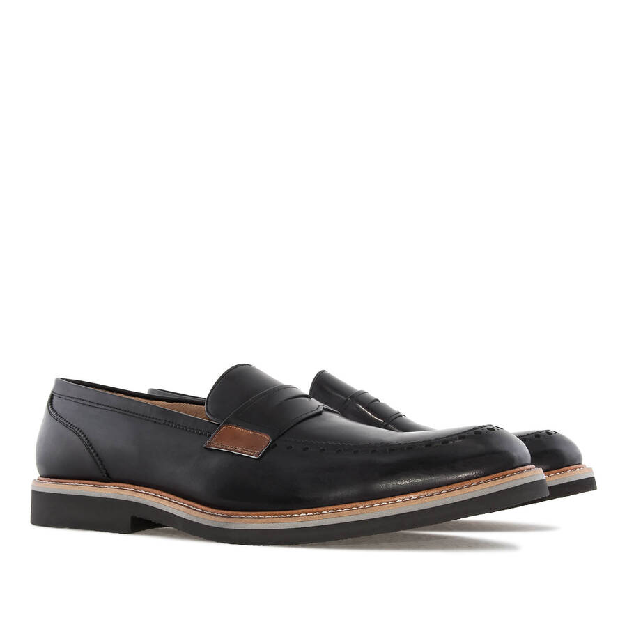 Men's Moccasins in Black Leather 