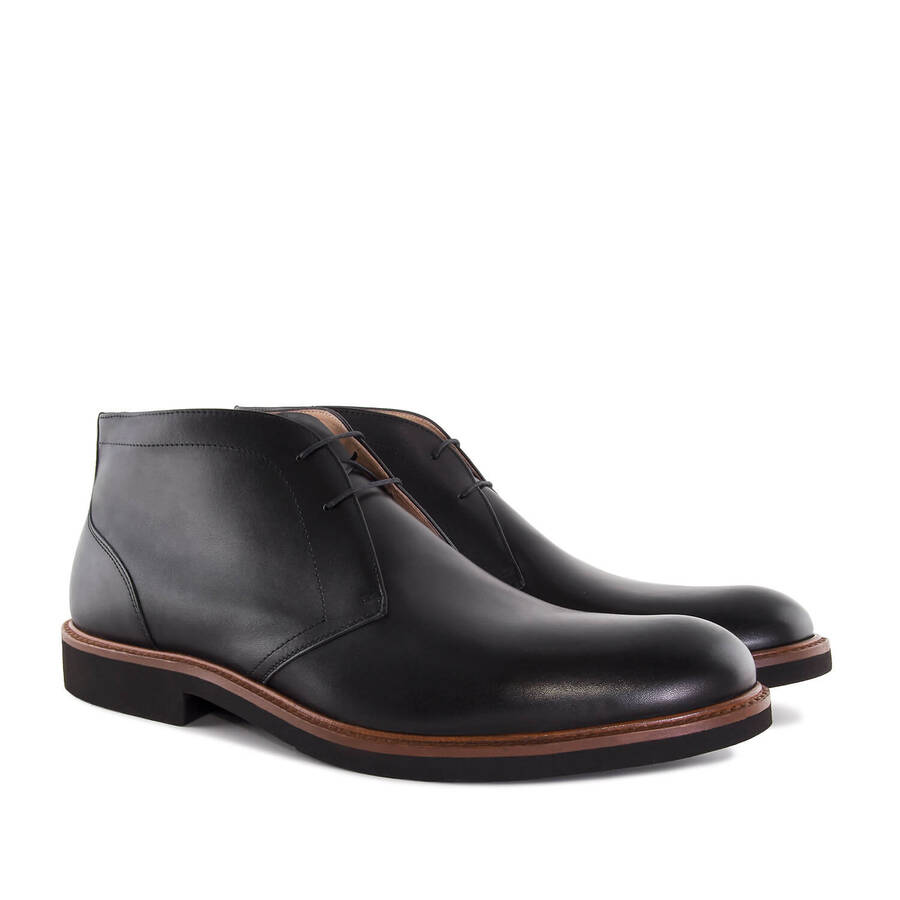 Men's Ankle Boots in Black Leather 