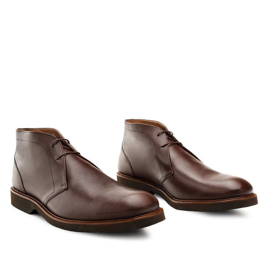 Men's Ankle Boots in Brown Leather 