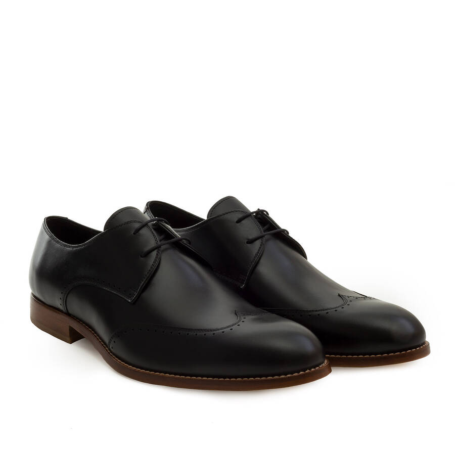 Men's Oxford Shoes in Black Leather 