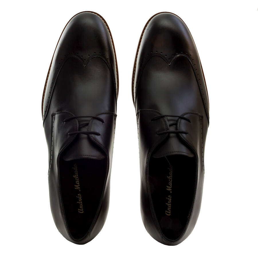 Men's Oxford Shoes in Black Leather 