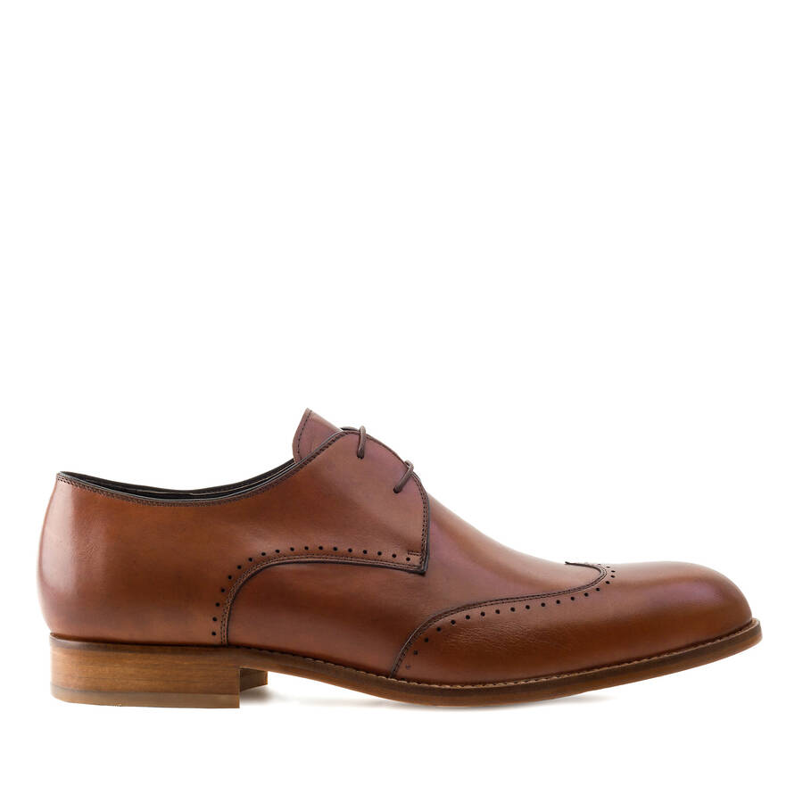 Men's Oxford Shoes in Mahogany coloured Leather 