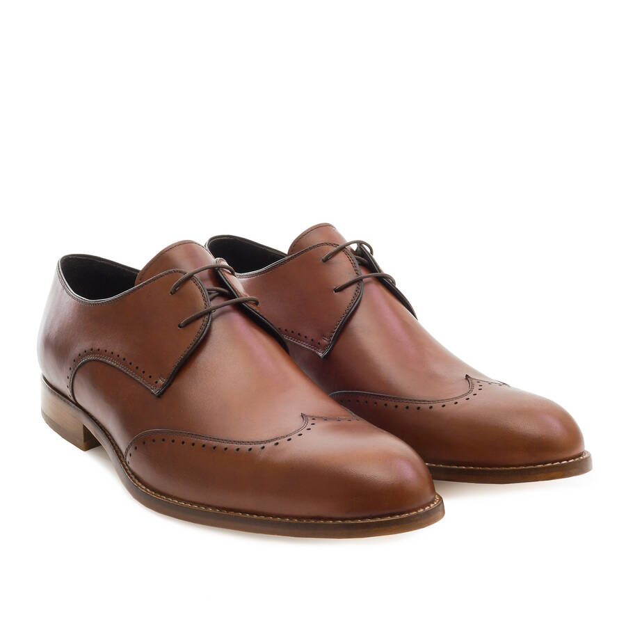 Men's Oxford Shoes in Mahogany coloured Leather 