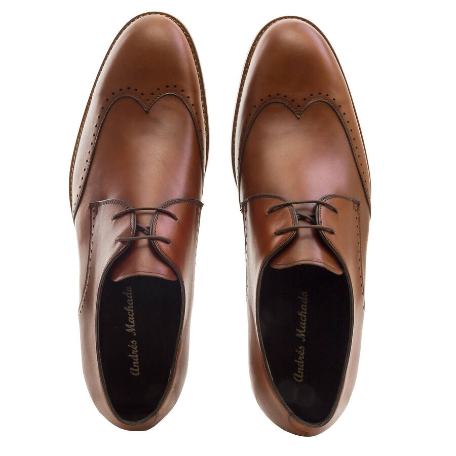 Men's Oxford Shoes in Mahogany coloured Leather 