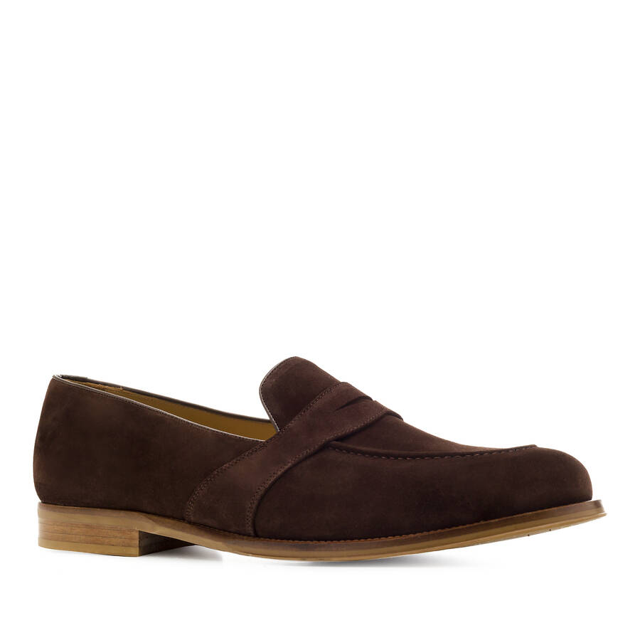 Brown Split Leather Moccasins 