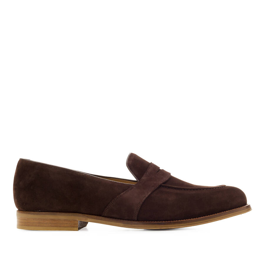 Brown Split Leather Moccasins 