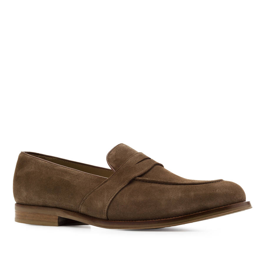 Men's Earth-coloured Split Leather Moccasins 