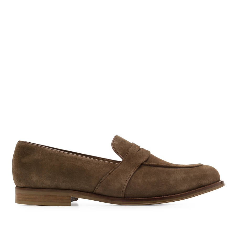 Men's Earth-coloured Split Leather Moccasins 