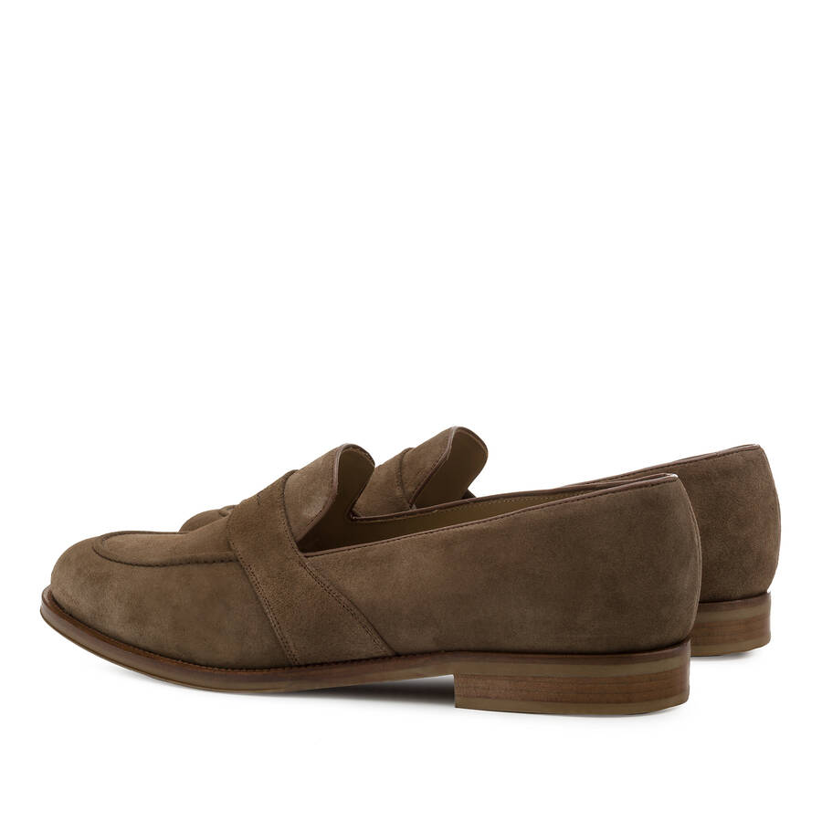 Men's Earth-coloured Split Leather Moccasins 