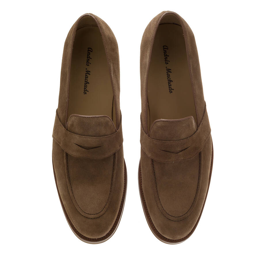 Men's Earth-coloured Split Leather Moccasins 