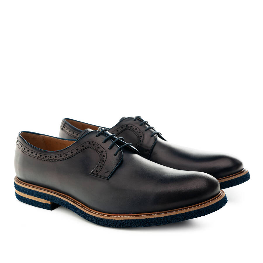 Oxford Shoes in Navy Leather 