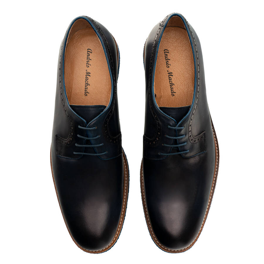 Oxford Shoes in Navy Leather 