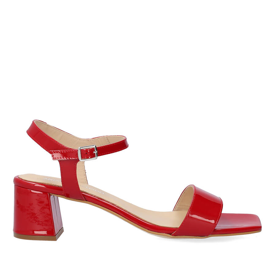 Red patent sandals 