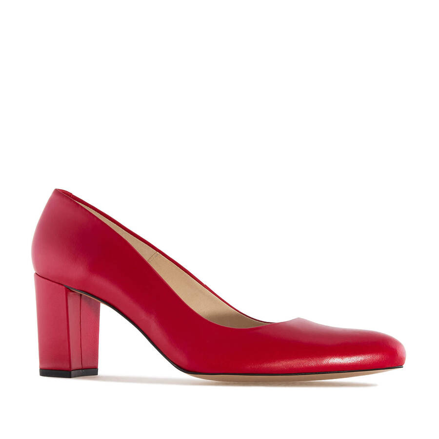 Heeled Shoes in Red Leather 