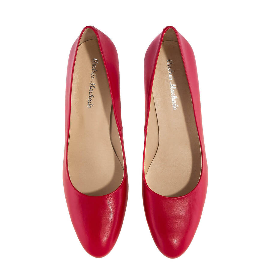 Heeled Shoes in Red Leather 