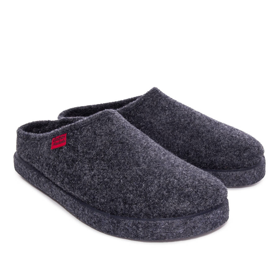 Very comfortable Navy Blue Felt Slippers with footbed 