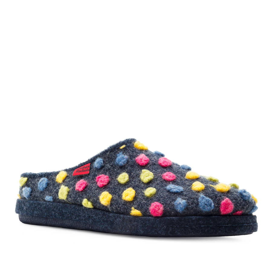 Multi-Coloured Dot Print Slippers 