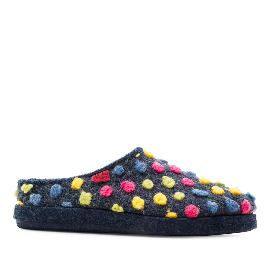 Multi-Coloured Dot Print Slippers 