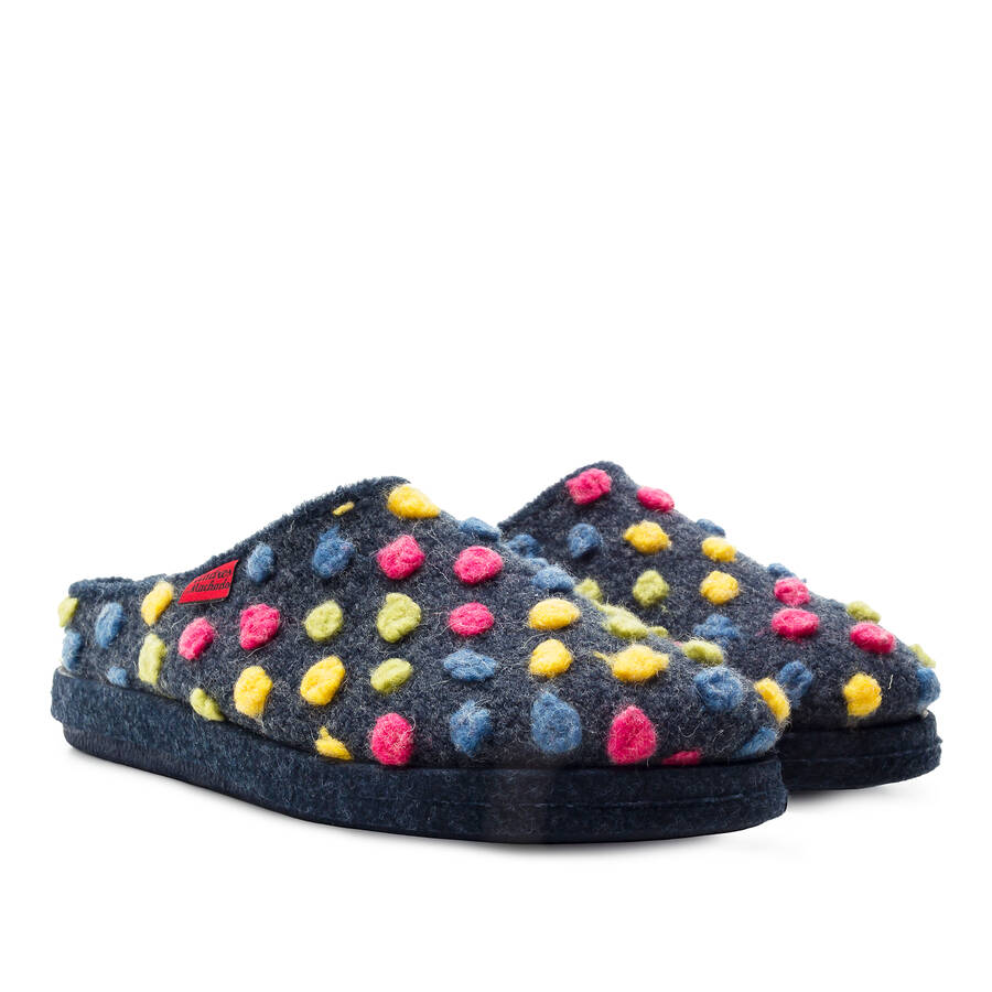 Multi-Coloured Dot Print Slippers 