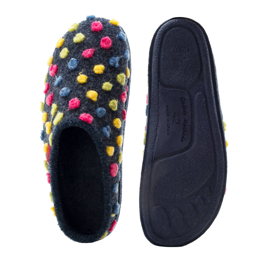 Multi-Coloured Dot Print Slippers 