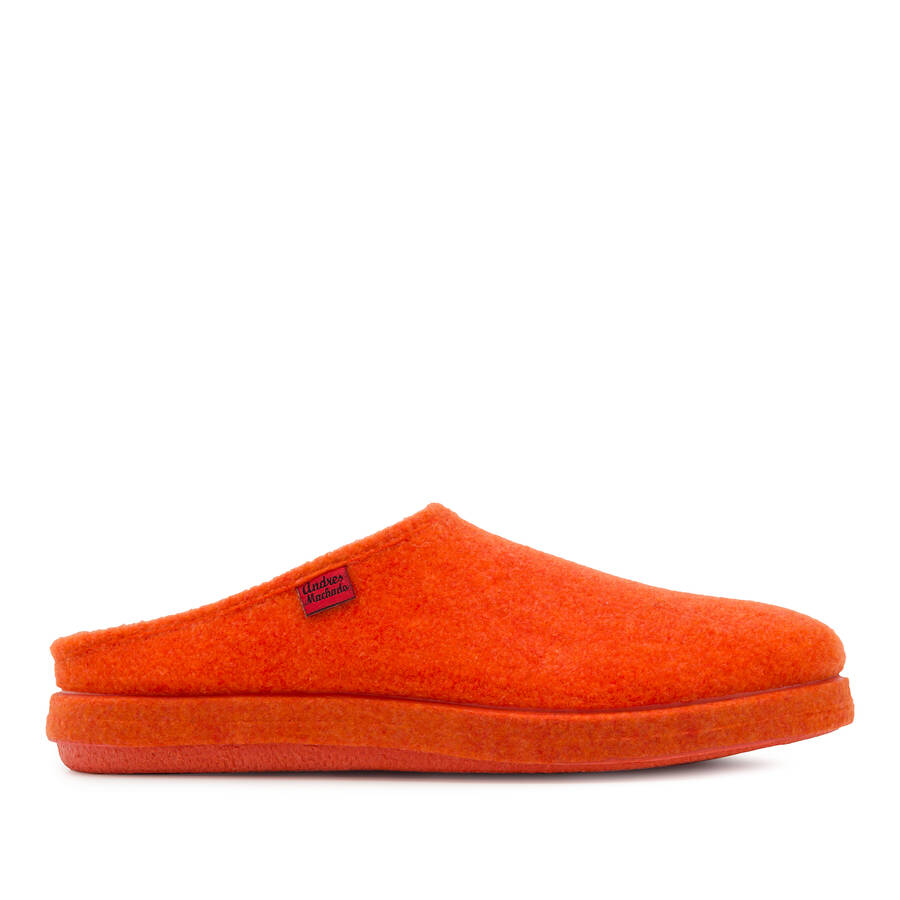 Very comfortable Orange Felt Slippers with footbed 