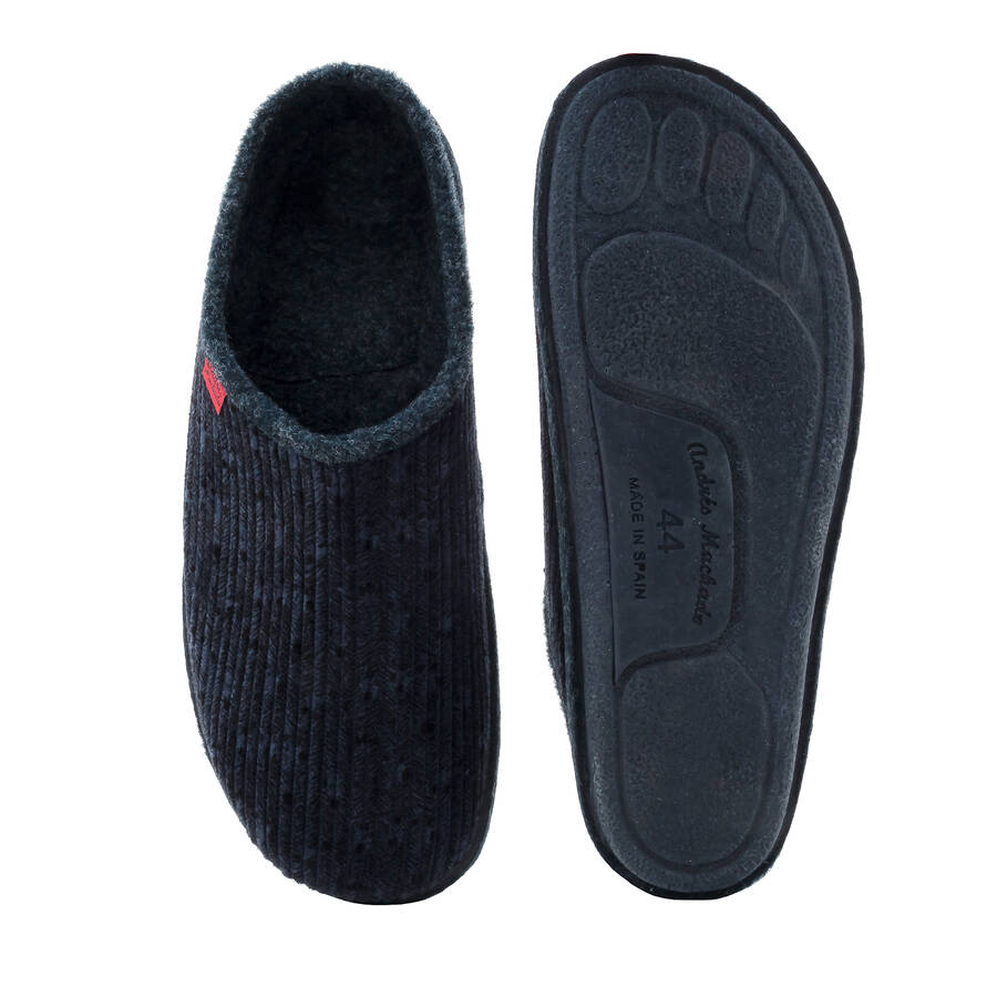 Very comfortable Blue Corduroy Slippers with footbed 